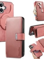 CASENEO MW-02 For iPhone 17 Case Detachable Magnetic Leather Flip Phone Cover Pink by The Case Factory