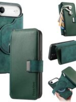 CASENEO MW-02 For iPhone Air Case Detachable Magnetic Leather Flip Phone Cover Green by The Case Factory