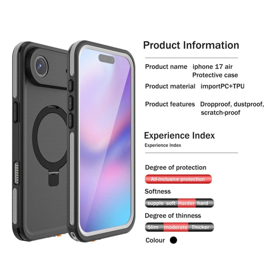 6601187854A-8 REDPEPPER For iPhone Air IP68 Waterproof Case Kickstand Phone Back Cover | Compatible with MagSafe