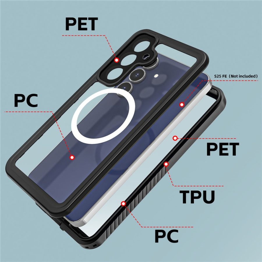 6601188144A-8 REDPEPPER FS Series For Samsung Galaxy S25 FE IP68 Waterproof Case Clear Phone Cover | Compatible with MagSafe