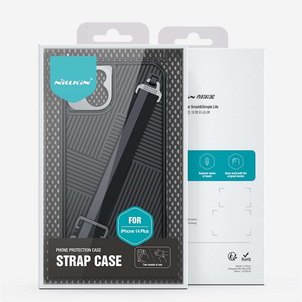 NILLKIN Hybrid Case for iPhone 14 Plus Stripe Design Anti-scratch Protective Phone Cover with Detachable Hand Strap - Image 5