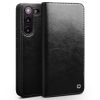 660123781A-1 QIALINO For Samsung Galaxy S23+ Wallet Case Waxy Genuine Leather Flip Phone Cover