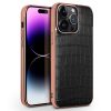 QIALINO for iPhone 14 Pro Max Case Shockproof Crocodile Texture Genuine Leather Cover | Compatible with MagSafe