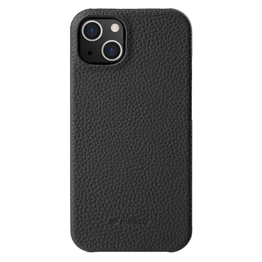 MELKCO For iPhone 14 Case Genuine Leather Phone Cover