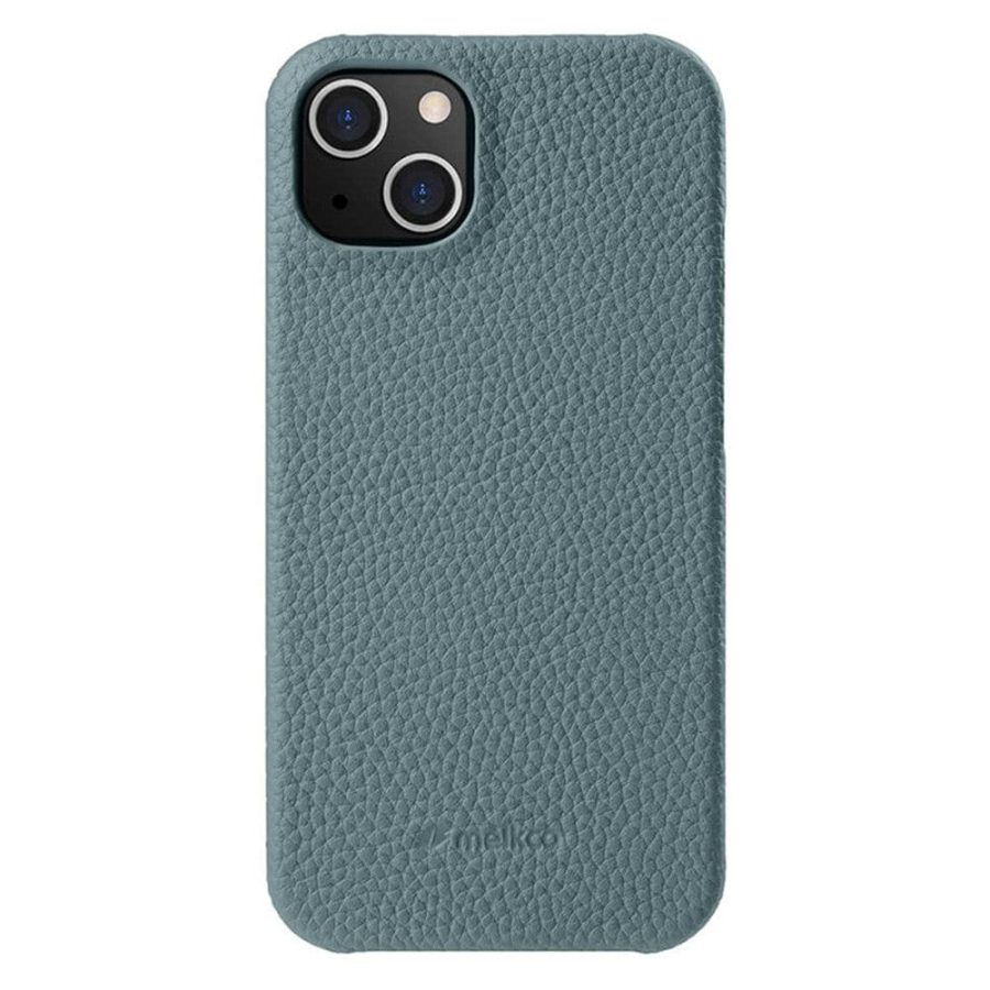 MELKCO For iPhone 14 Case Genuine Leather Phone Cover