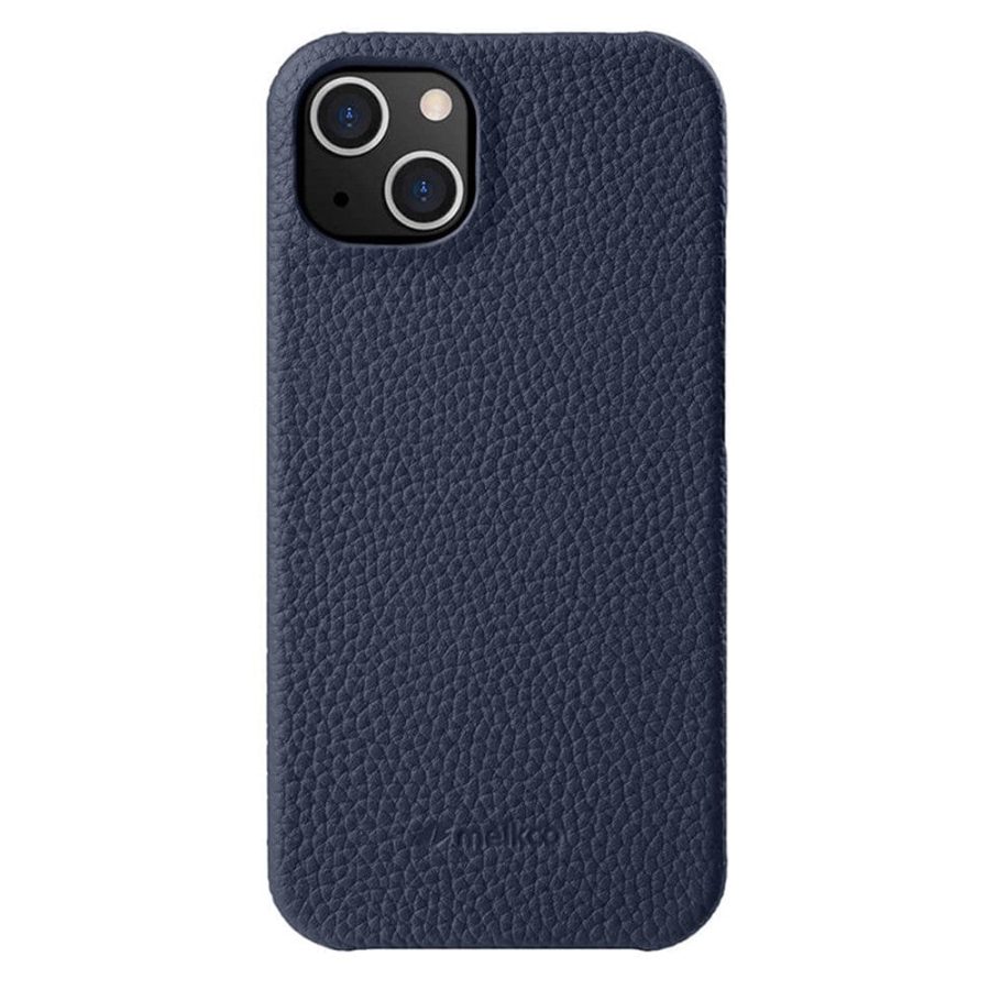 MELKCO For iPhone 14 Case Genuine Leather Phone Cover