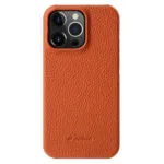 MELKCO For iPhone 14 Pro Case Genuine Leather Phone Cover
