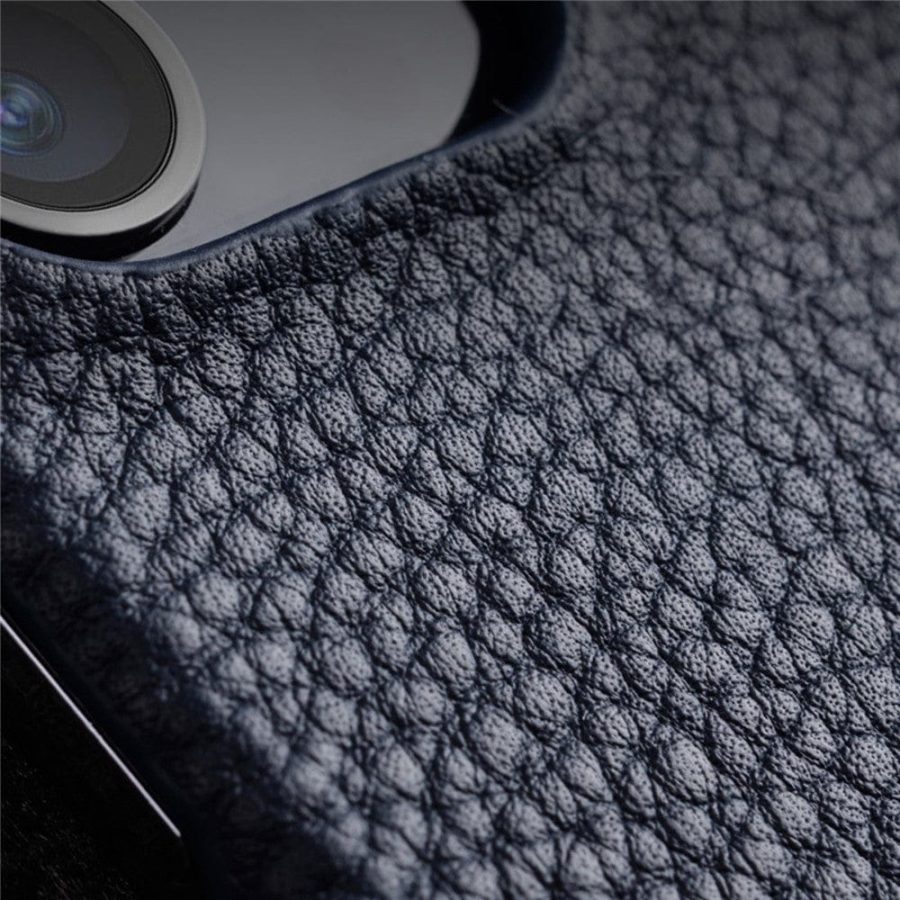 MELKCO For iPhone 14 Pro Case Genuine Leather Phone Cover