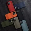 MELKCO For iPhone 14 Pro Case Genuine Leather Phone Cover