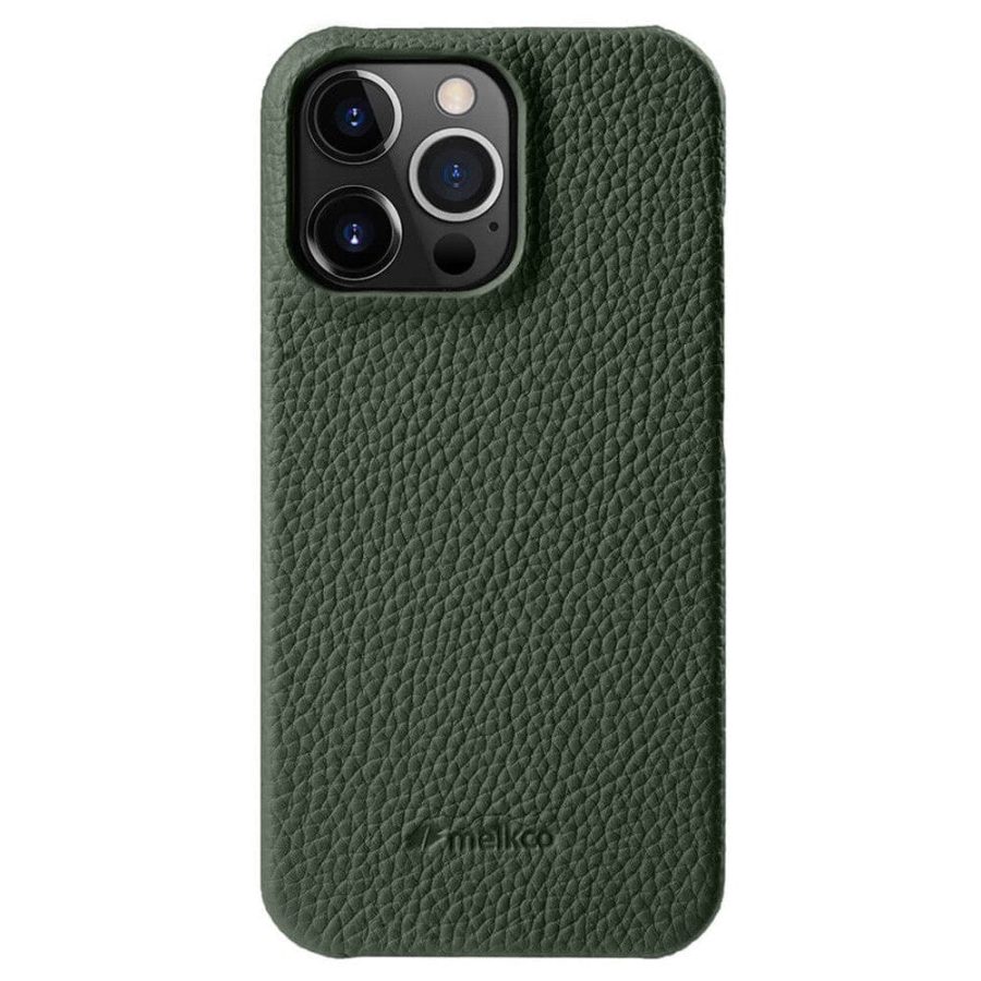 MELKCO For iPhone 14 Pro Case Genuine Leather Phone Cover