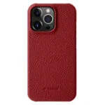 MELKCO For iPhone 14 Pro Case Genuine Leather Phone Cover