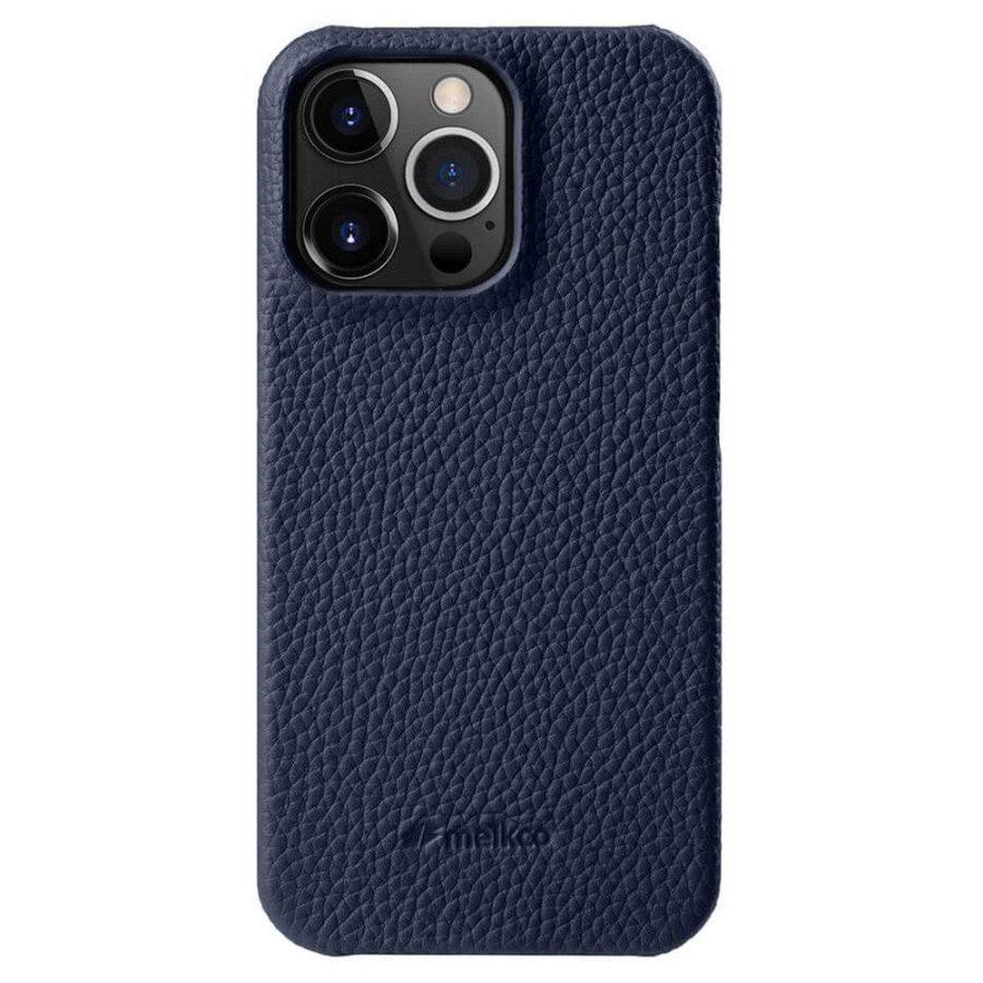 MELKCO For iPhone 14 Pro Case Genuine Leather Phone Cover