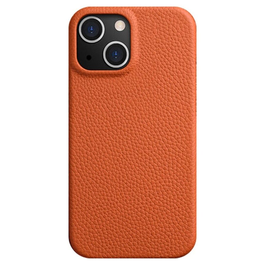 660151253B-1 MELKCO For iPhone 14 Case Full-Wrap Genuine Leather Premium Phone Cover | Compatible with MagSafe