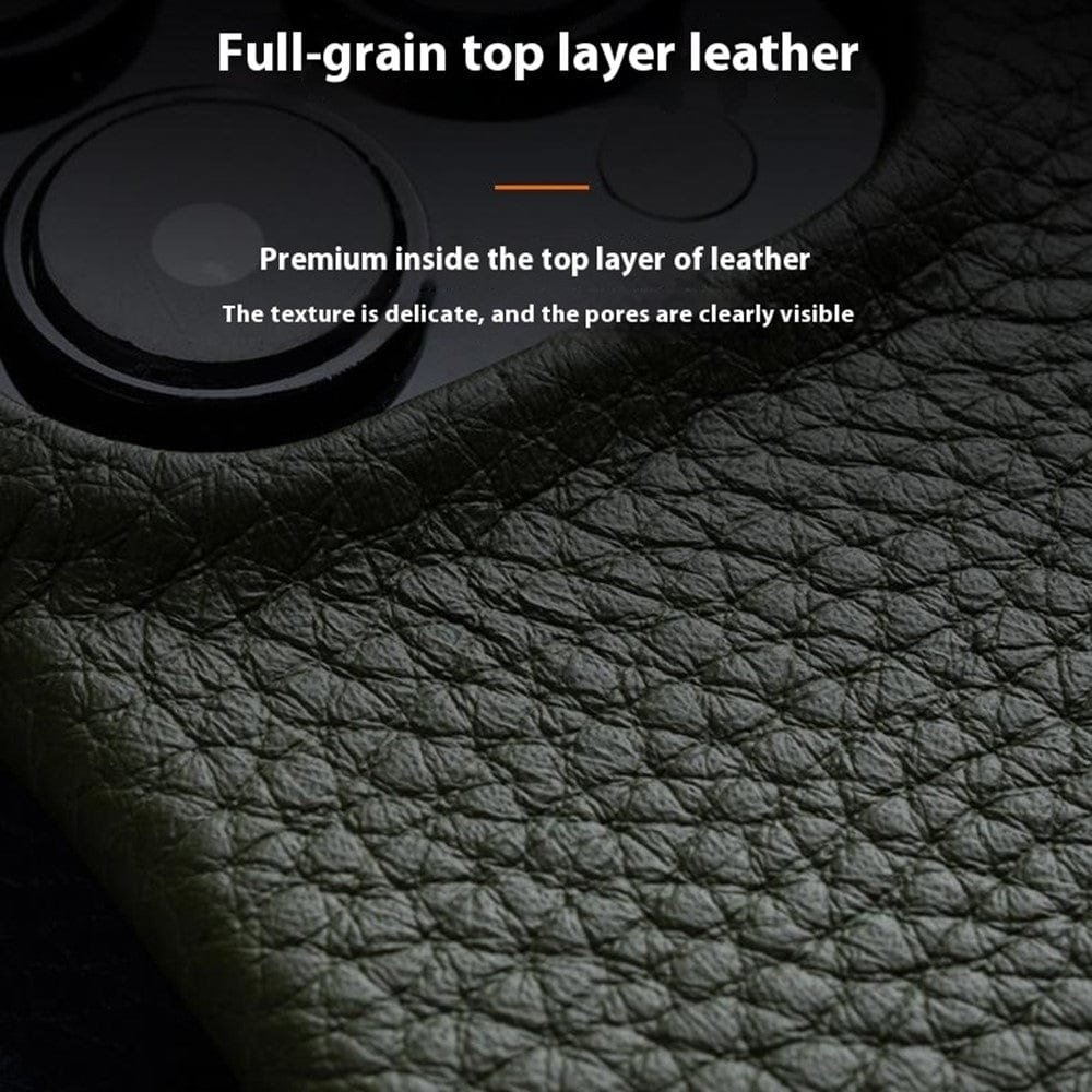 MELKCO For iPhone 14 Pro Case Full-Wrap Genuine Leather Premium Phone Cover | Compatible with MagSafe - Image 6