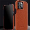 MELKCO For iPhone 13 Pro Case Genuine Leather Phone Cover