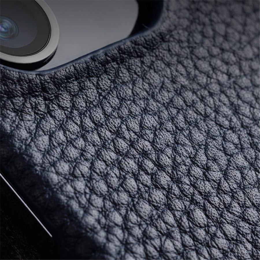 660151259A-6 MELKCO For iPhone 13 Pro Max Case Genuine Leather Phone Cover