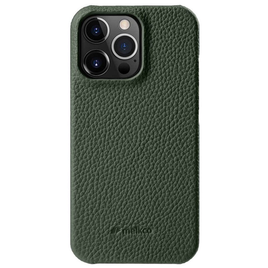 660151259G-1 MELKCO For iPhone 13 Pro Max Case Genuine Leather Phone Cover