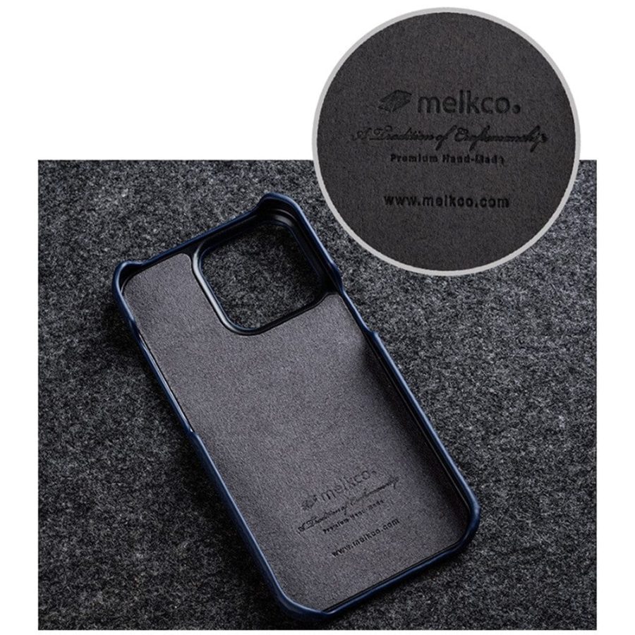 MELKCO For iPhone 13 Case Genuine Leather Phone Case
