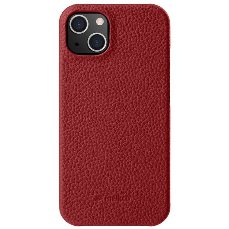 MELKCO For iPhone 13 Case Genuine Leather Phone Case