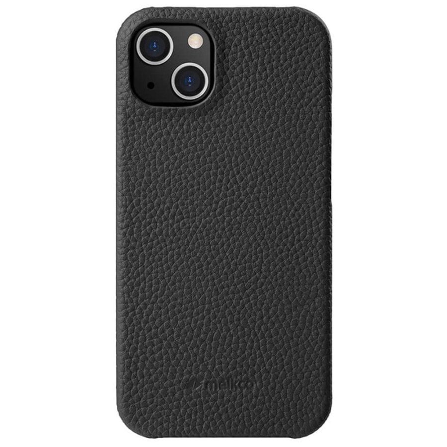 660151261A-1 MELKCO For iPhone 13 Mini Case Genuine Leather Phone Cover