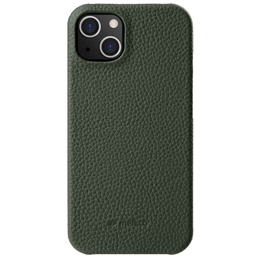660151261E-1 MELKCO For iPhone 13 Mini Case Genuine Leather Phone Cover