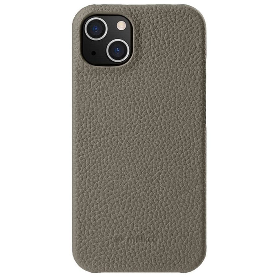 660151261F-1 MELKCO For iPhone 13 Mini Case Genuine Leather Phone Cover