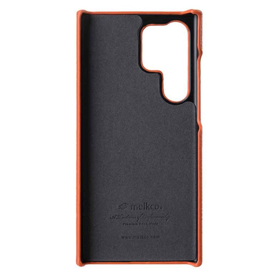 660151262A-2 MELKCO For Samsung Galaxy S23 Ultra Case Premium Genuine Leather Open Edge Phone Cover