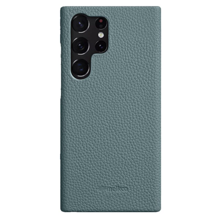 660151262B-1 MELKCO For Samsung Galaxy S23 Ultra Case Premium Genuine Leather Open Edge Phone Cover