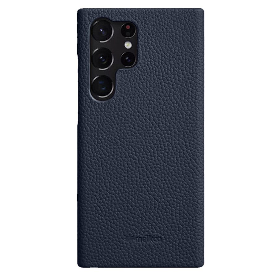 660151262E-1 MELKCO For Samsung Galaxy S23 Ultra Case Premium Genuine Leather Open Edge Phone Cover