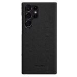 MELKCO For Samsung Galaxy S23 Ultra Case Premium Genuine Leather Open Edge Phone Cover