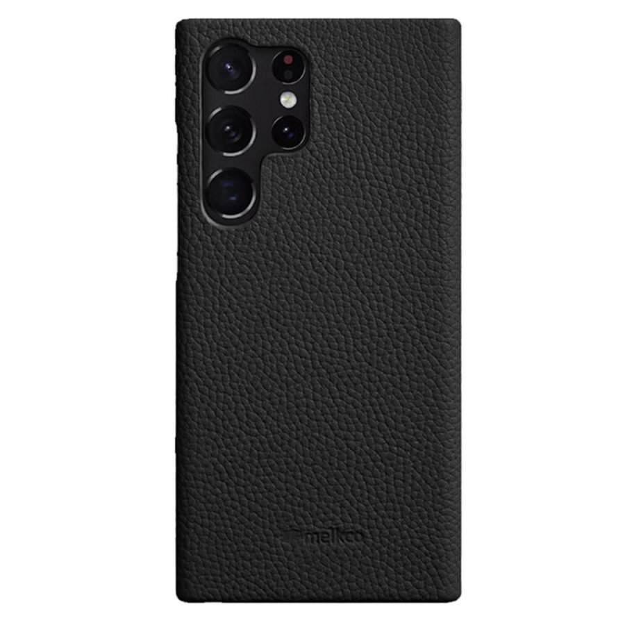 660151262F-1 MELKCO For Samsung Galaxy S23 Ultra Case Premium Genuine Leather Open Edge Phone Cover