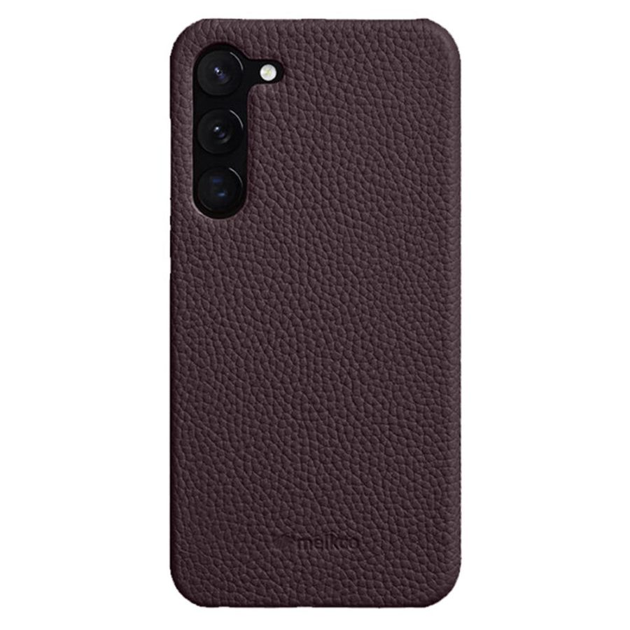 660151264G-1 MELKCO For Samsung Galaxy S23+ Case Premium Genuine Leather Open Edge Phone Cover