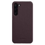 MELKCO For Samsung Galaxy S22 Case Premium Genuine Leather Open Edge Phone Cover