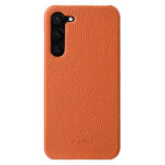 MELKCO For Samsung Galaxy S22+ Case Premium Genuine Leather Open Edge Phone Cover