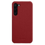 MELKCO For Samsung Galaxy S22+ Case Premium Genuine Leather Open Edge Phone Cover