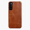 660151288B-1 MELKCO For Samsung Galaxy S23 Case Waxy Genuine Leather Open Edge Phone Cover