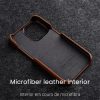 MELKCO For iPhone 14 Pro Max Case Waxy Genuine Leather Phone Cover
