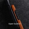 MELKCO For iPhone 14 Pro Max Case Waxy Genuine Leather Phone Cover