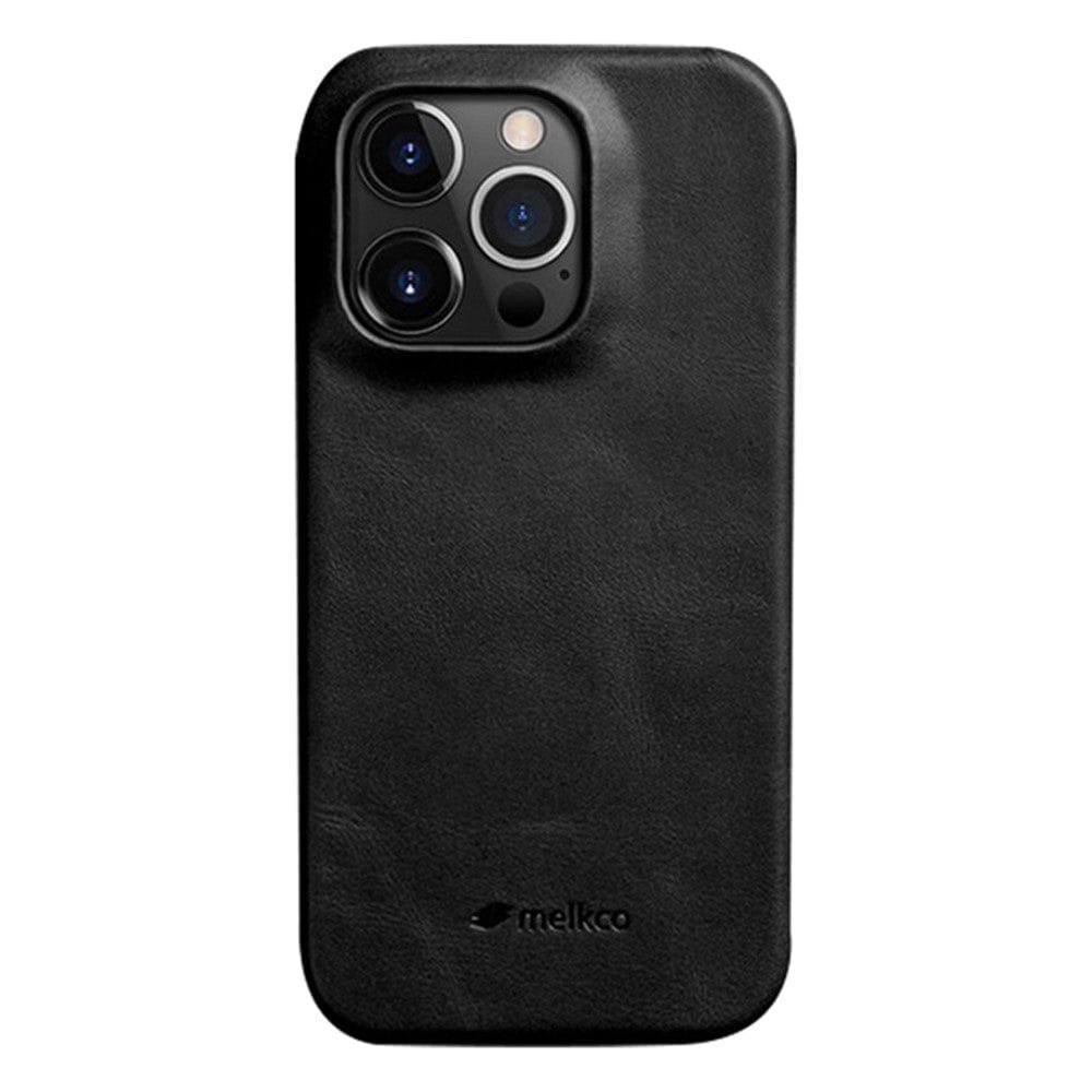 MELKCO For iPhone 14 Pro Case Waxy Genuine Leather Phone Cover - Image 7