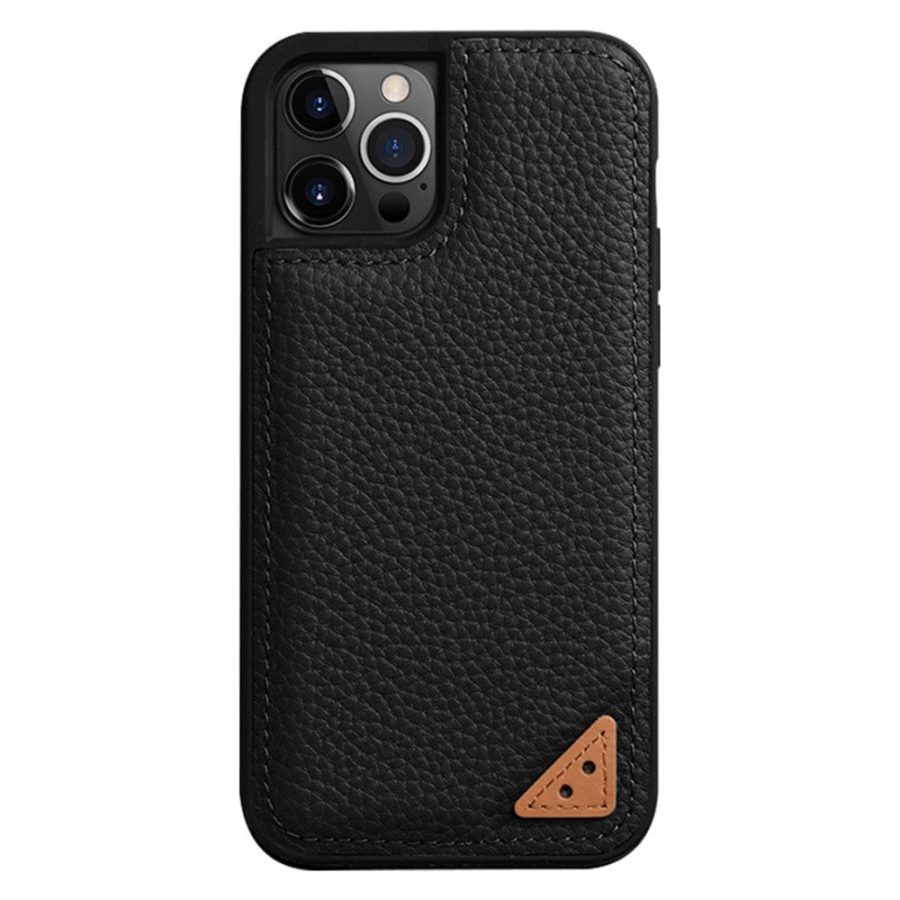 MELKCO For iPhone 13 Pro Case Genuine Leather Coated Phone Cover