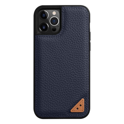 MELKCO For iPhone 13 Pro Max Case Genuine Leather Coated Phone Cover