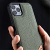 MELKCO For iPhone 13 Pro Max Case Genuine Leather Coated Phone Cover