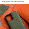 MELKCO For iPhone 13 Pro Max Case Genuine Leather Coated Phone Cover