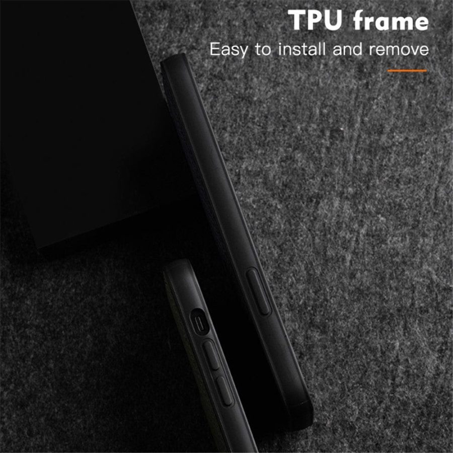 MELKCO For iPhone 13 Pro Max Case Genuine Leather Coated Phone Cover