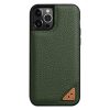 MELKCO For iPhone 13 Pro Max Case Genuine Leather Coated Phone Cover