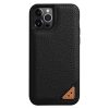 MELKCO For iPhone 13 Pro Max Case Genuine Leather Coated Phone Cover