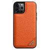 MELKCO For iPhone 13 Pro Max Case Genuine Leather Coated Phone Cover