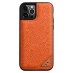 MELKCO For iPhone 13 Pro Max Case Genuine Leather Coated Phone Cover