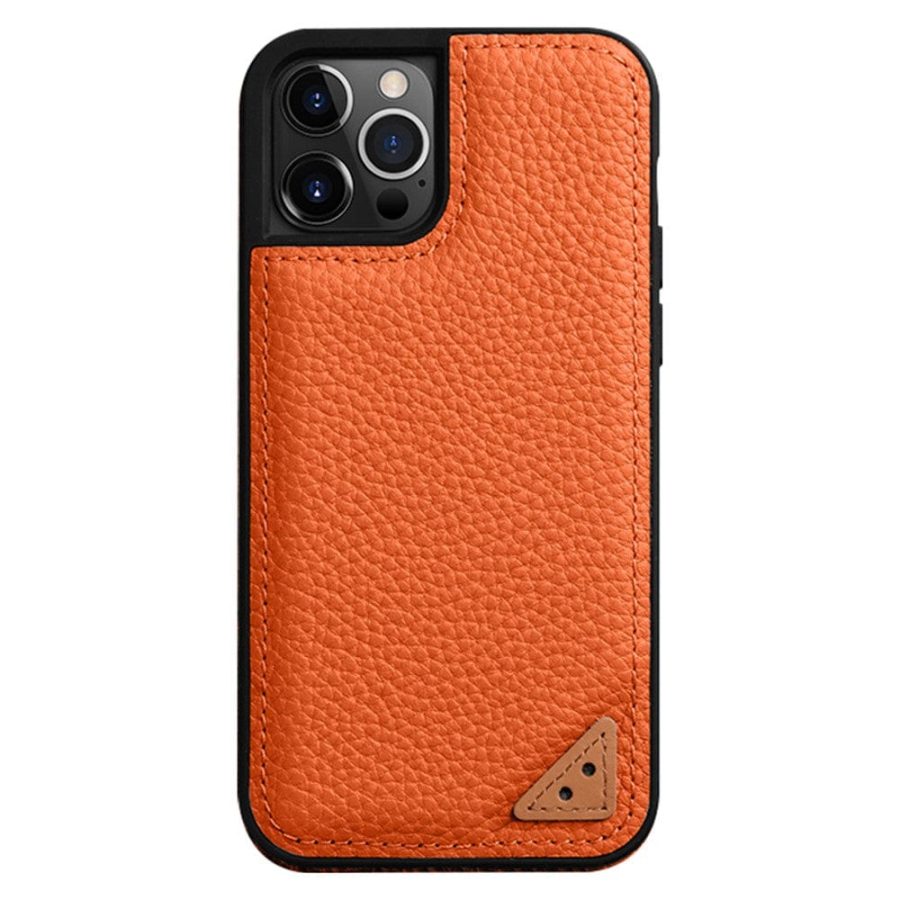 MELKCO For iPhone 13 Pro Max Case Genuine Leather Coated Phone Cover