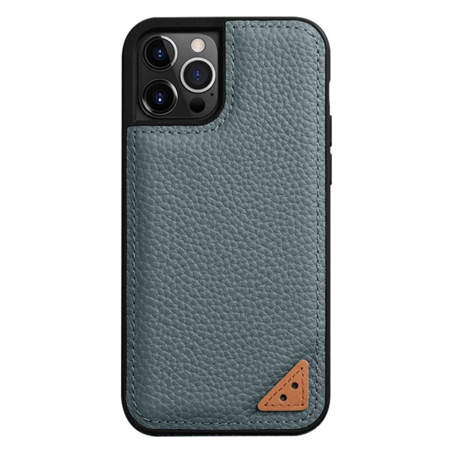 MELKCO For iPhone 13 Pro Max Case Genuine Leather Coated Phone Cover